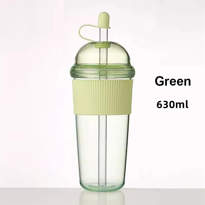630ML Reusable Boba Straw Cups with Lids Portable Large Capacity Coffee Milk Tea Water Cups For Iced Coffee Juice Cold Beverage