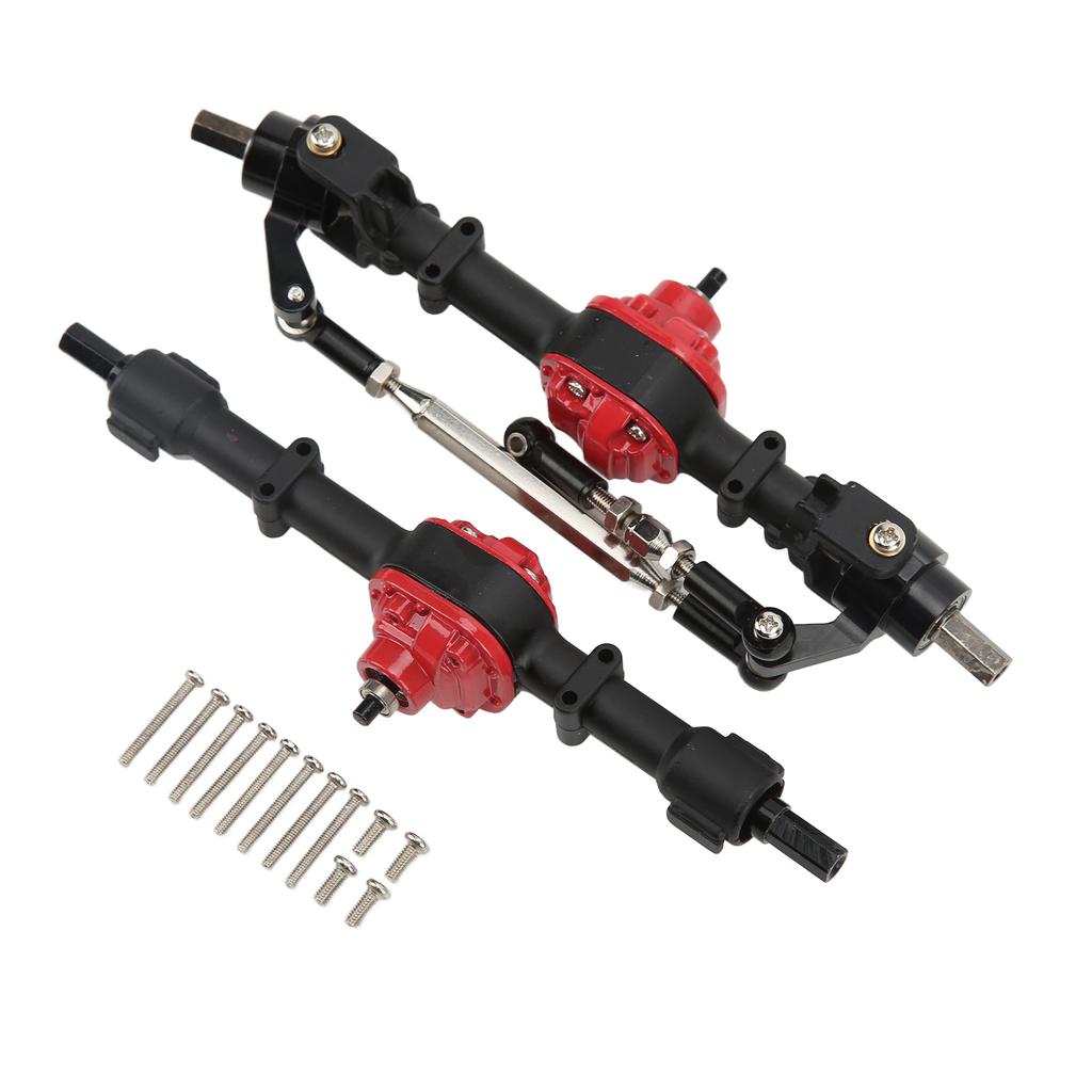 RC Car Metal Front Rear Axle Set for MN D90 D91 99S FJ45 1 12 RC Car Upgrade PartsBlack Red