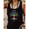 Printed Summer Women's Loose and Personalized Dream Catcher Mesh Printed Vest Top T-shirt Comfortable Sleeveless