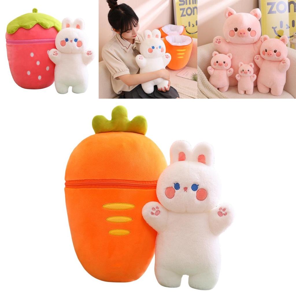 Cute Strawberry Bunny Plush Toy Soft And Cuddly Stuffed Animal For Girls 30cm/0.18kg
