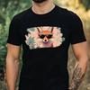 Men's T-Shirt Fox with Sunglasses Motif Cotton Size XS To 5XL