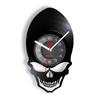 Schädel-Kopf-Vinyl-Schallplatten-Wanduhr im Alter von Skelett-Kopf-Wanduhr, Skelett-Vampir-Männer, Halloween-Dekor, Wandbehang-Uhr