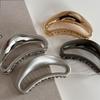 Matte Alloy Crescent Hair Claw - Large Feminine Bun Clip