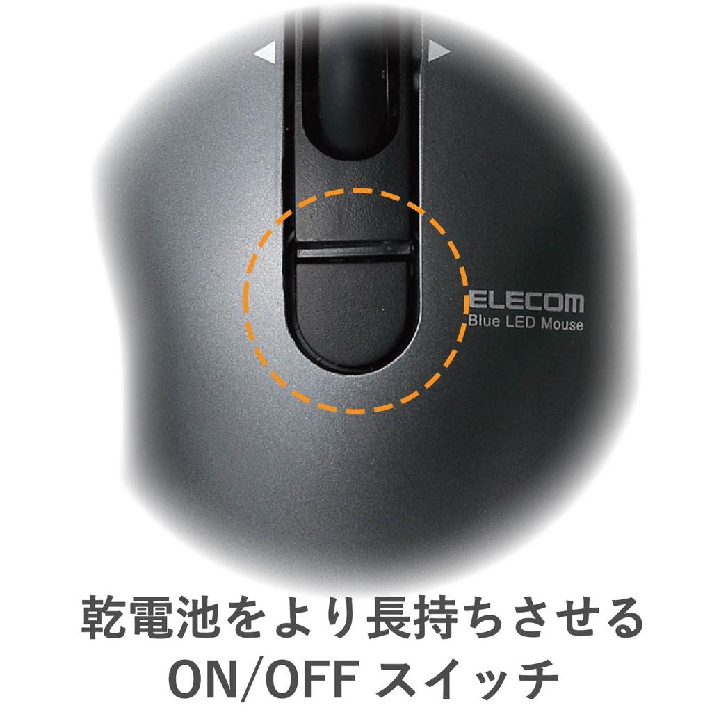 ELECOM Wireless Mouse (Receiver Included) Small Size, Compact, 3 Buttons, Tilt Wheel, Micro Grass Switch Bit, Black M-FBG3DBBK