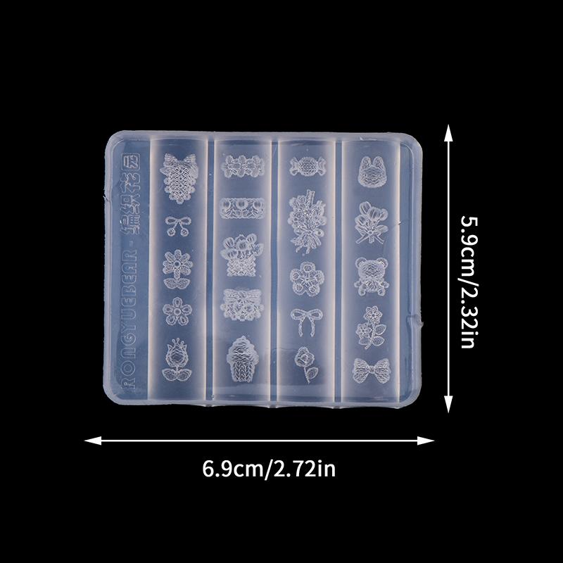 

1pc Bow Ribbon Silicone Nail Mold Flower Nail Decorations Nails DIY Design Stereoscopic Stamping Manicure Tools