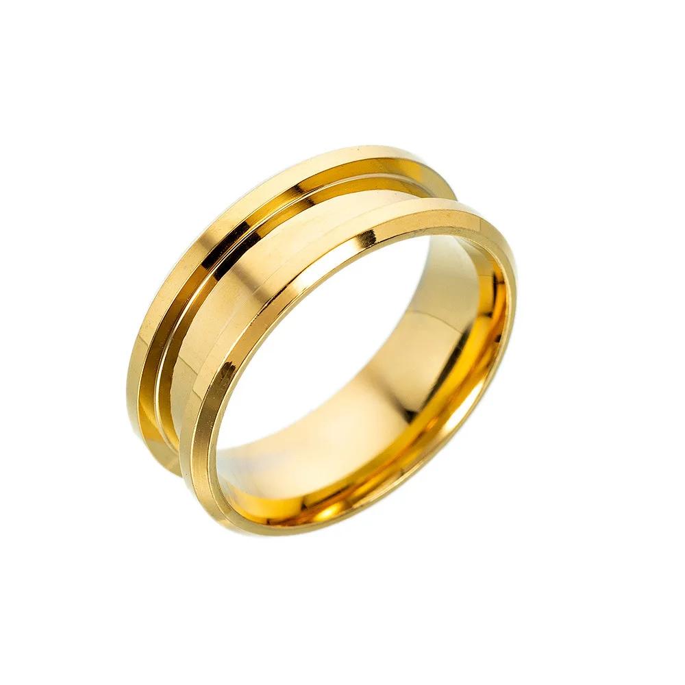 Nerezový DIY Ručně vyráběný Prsten Šířka 4/5/6/8mm 1/2/3 Prázdná Drážka Módní Kouzlo pro Muže a Ženy
