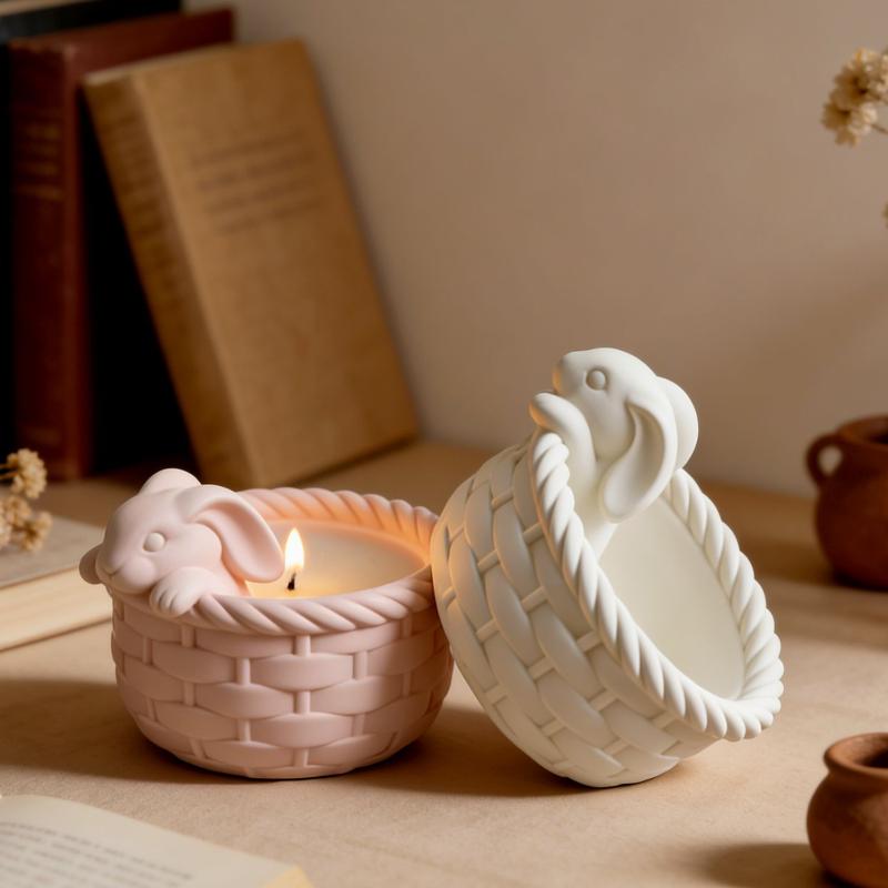 Diy Easter Fat Rabbit Candle Silicone Mold Cute Easter Egg Rabbit Gypsum Resin Candle Mold Home Festival Decoration Gift