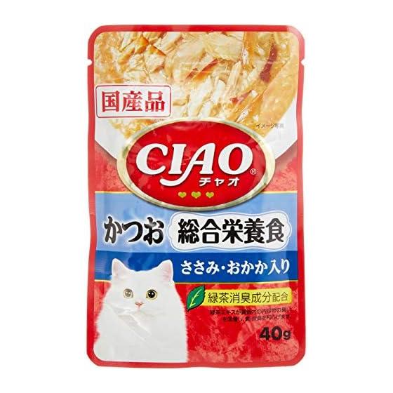 CIAO Pouch Comprehensive Nutrition Food with Bonito Fillet and Okaka 40g Set of 16