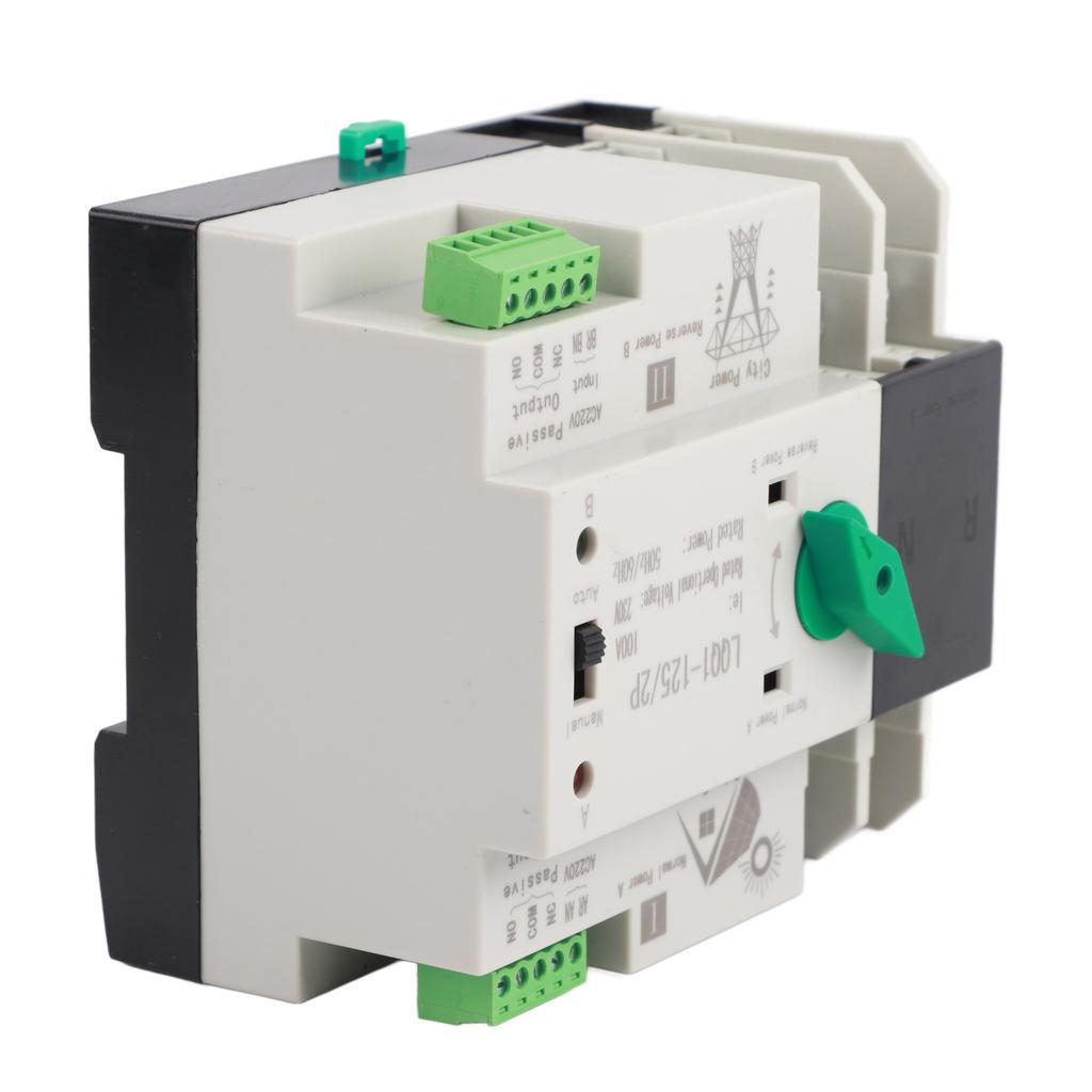Dual Power Automatic Transfer Switch 2P Millisecond Circuit Fast Controller AC230V 100A Household PV