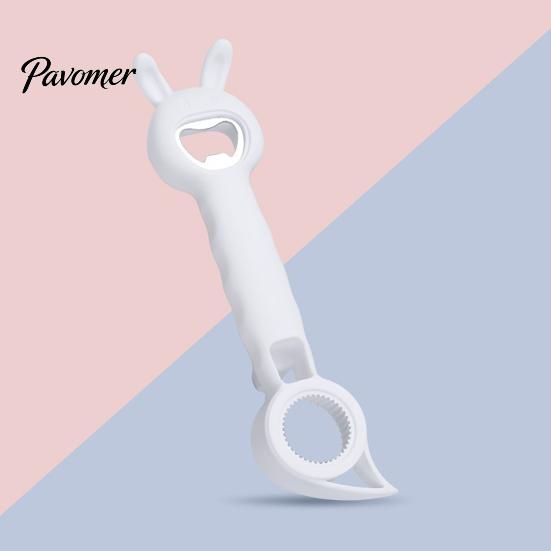 Praktisch Keukencadeau Flesopener in Konijnvorm, Multifunctionele 4-in-1 Handmatige Kroonkurkverwijderaar, Openaar voor Strakke Deksels Comfortabel Handvat