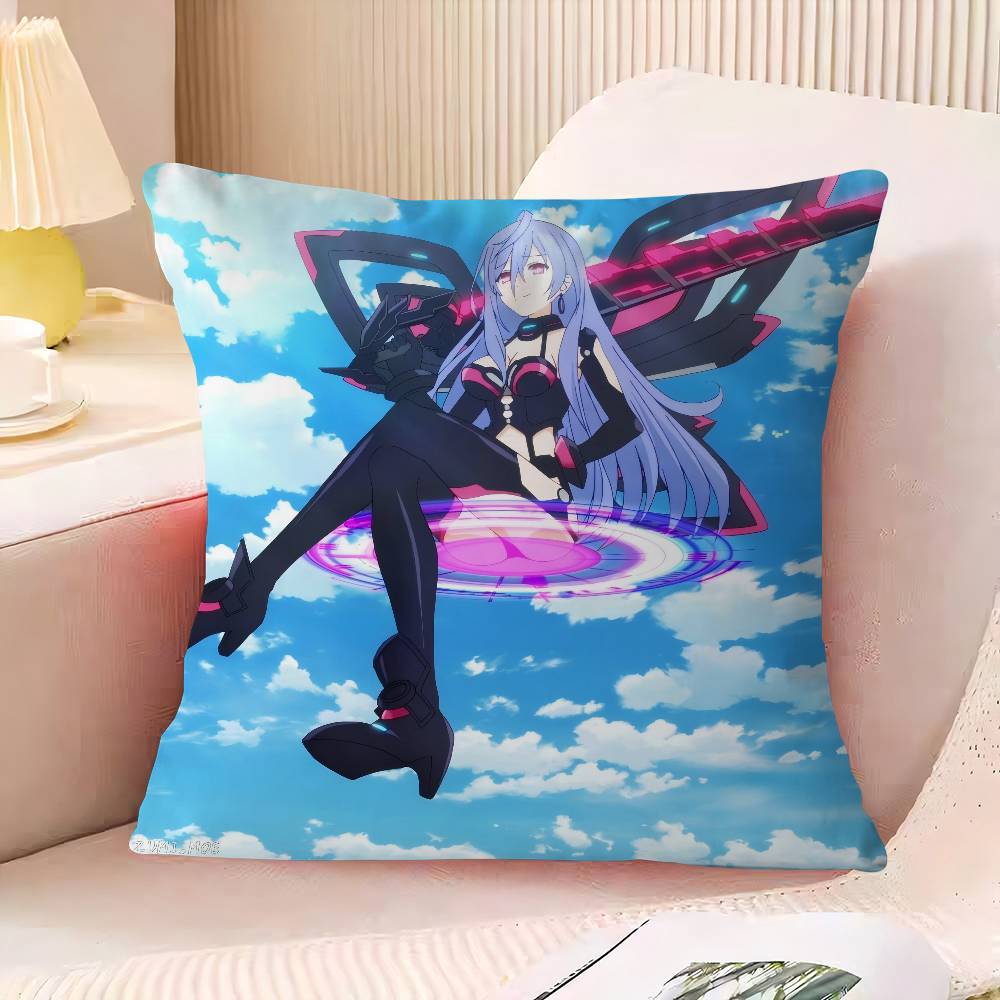 

H-Hyperdimension N-Neptunia Cushion Cover Pattern Soft Plush Pillow Case For Home Living Room Sofa Deco 16x16Inch