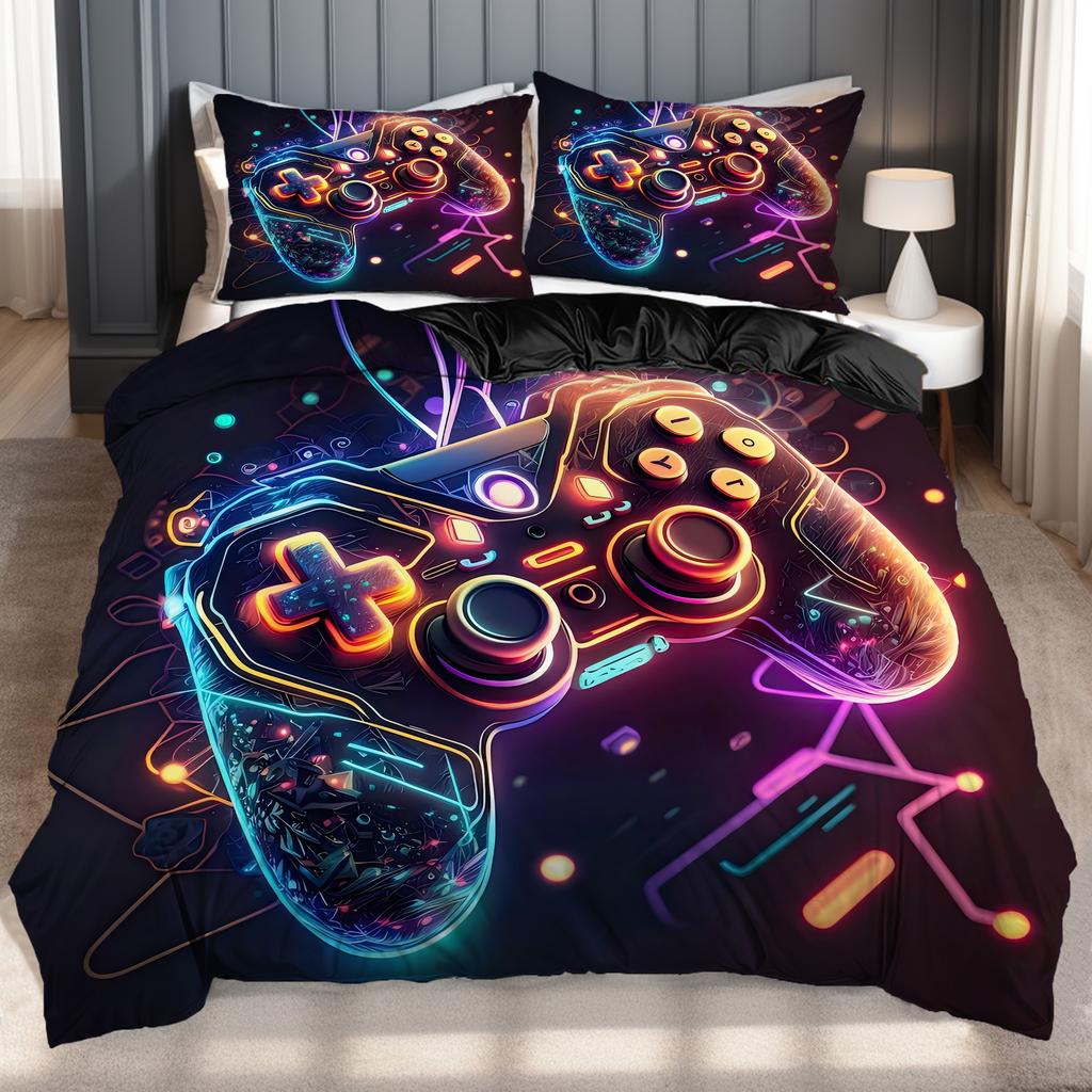 Cartoon Cool Game Controller 3D Printed Quilt Cover Set Fashion For Boys Mens Bedding Set Polyester Soft Comfortable Duvet Cover