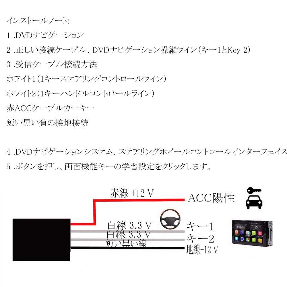 PolarLander Handsfree Bluetooth 8 Buttons DVD GPS Player Phone Steering Wheel Control Key Audio Volume
