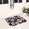 Eyes Pattern Doormat, Realistic Eyeball Print on Black Background, Polyester Floor Rug for Entryway Living Room Decor