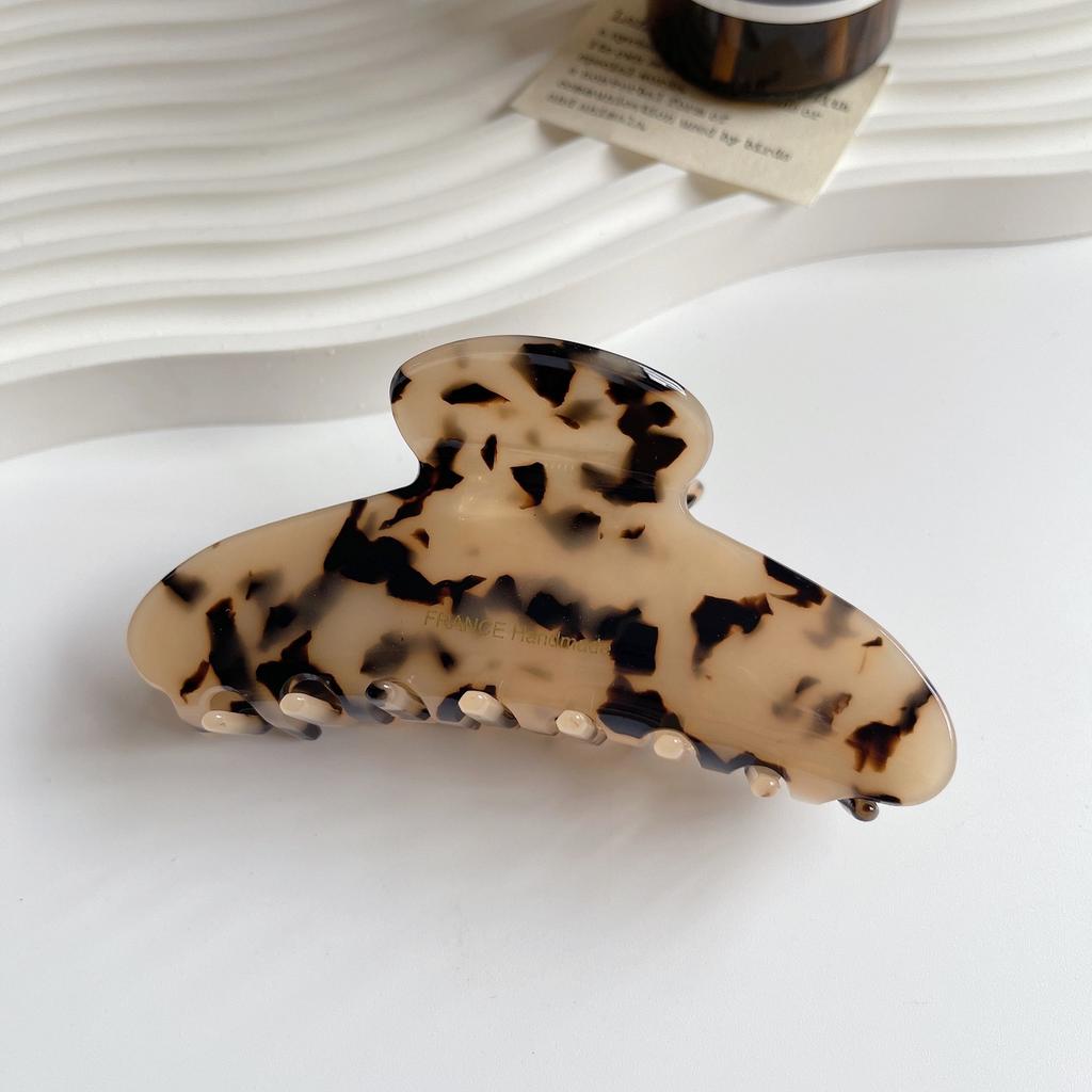 Pinzas Para El Cabello Marble Leopard Tortoiseshell Cellulose Hair Claw Clips Big Size Strong Hold Acetate Hair Claws for Women