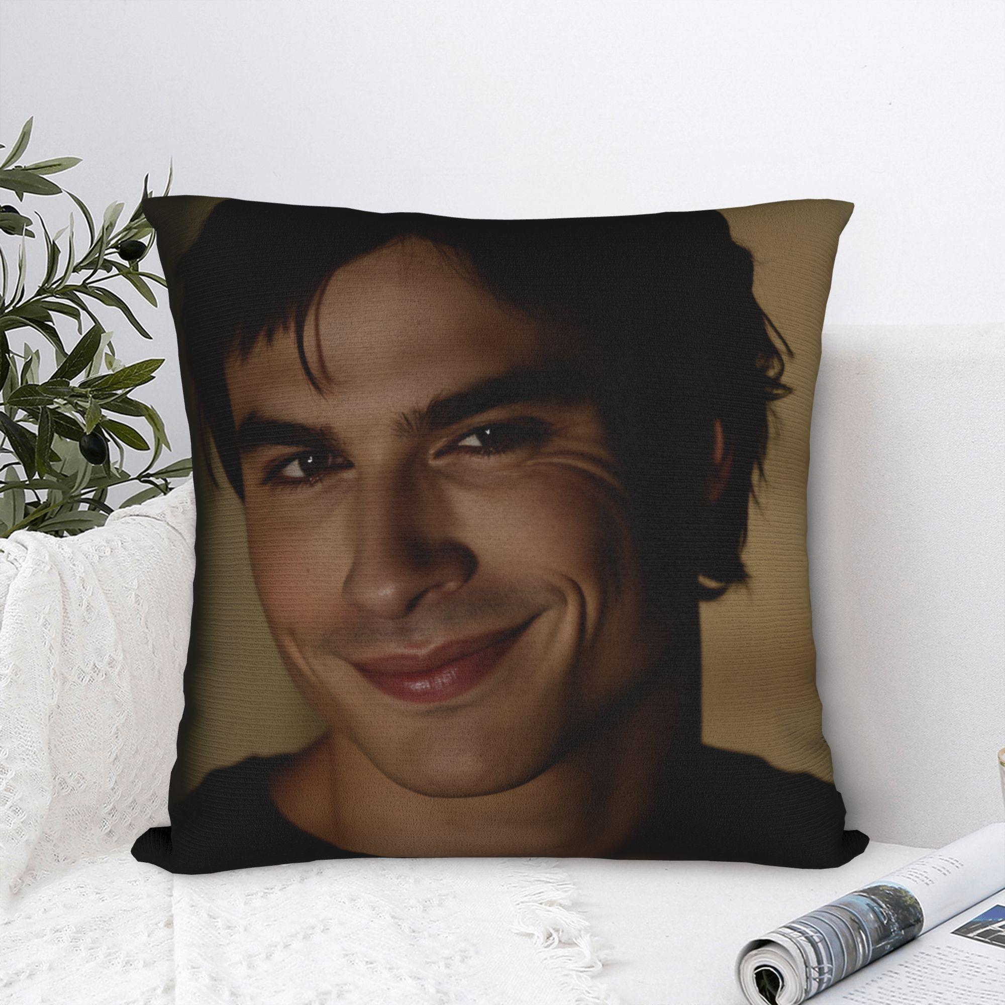 Fine Glasses Unisex Damon Salvatore The Vampire Diaries Pillow Case Soft Pillow Cover For Chair Sofa Home Decor Fashion Pillowcases
