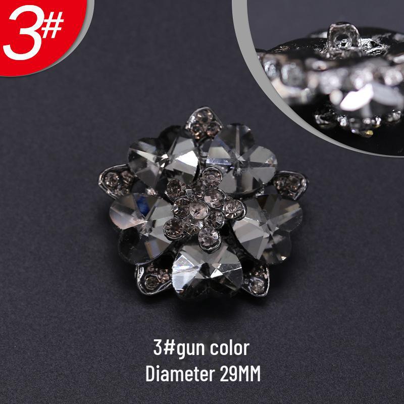 

Женские модные металлические пуговицы из меха норки черного цвета с рисунком в виде лепестков из стразов 3#