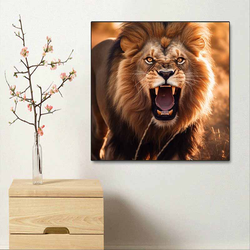 New Arrival 5D DIY Full Circle Diamond Painting "Lion" Embroidery Cross Stitch Home Decor Gift
