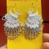 Ethnic Style Peacock Bell Tassel Earrings - Four-Layer Phoenix Design in Imitation Miao Silver