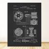Vintage Posters and Prints Artwork Magnetic Motor Wall Art Canvas Painting Gift Home Decor Nikola Tesla Motor Patent Blueprint