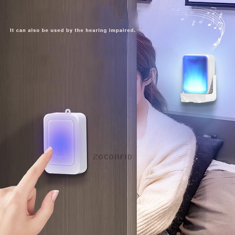 Doorbell 7 Color Lights Flash + Music Doorbell Home Wireless Elderly/Deaf Men Door Bell Motion Sensor Bell Ring Doorbell