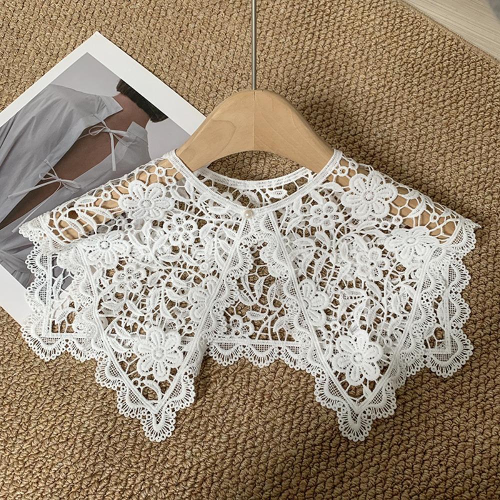 Mesh Crochet Shawl Detachable Collar Sweet Blouse Shoulders Fake Collar  Spring