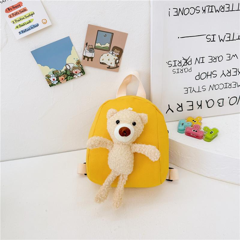 Adorable Children's Cute Bear Backpack Lightweight Canvas Mini Bag For Kids School