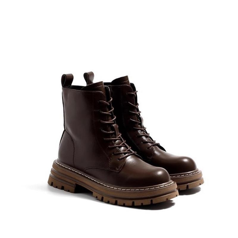 High quality super soft classic Martin boots women's spring and summer new British brown single boots platform short boots children