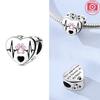 Authentic Charm Bead Charms Copper Heart Pink Zircon Bowknot Bead Charms Compatible With Bracelets Jewellery Making Diy Women Anniversary Gift Accesso