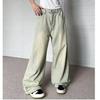 Women's Summer Retro Hong Kong Style Light Wash Wide Leg High Waist Denim Trousers