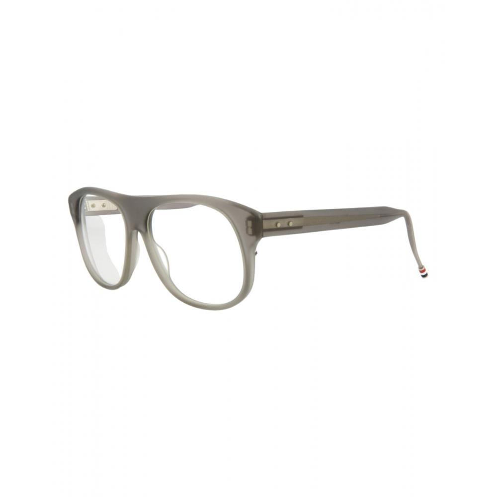Thom Browne Aviator Style Acetate Optical Frames Satin Grey Crystal