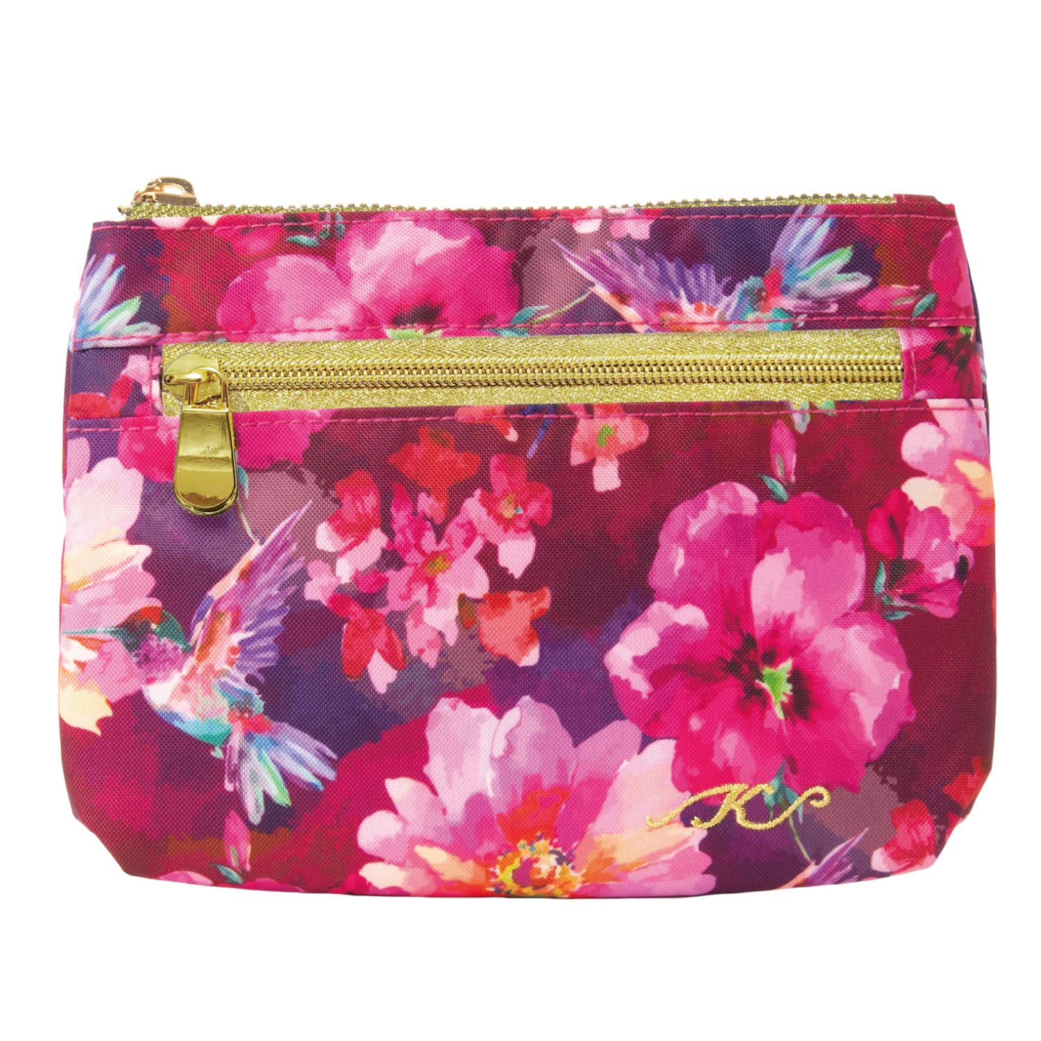 

Floral Series Makeup Cosmetic Tissue Pink Floral Print Zipper Tissue Pouch, Pouch, Case, (Two-Tier Case) розовый