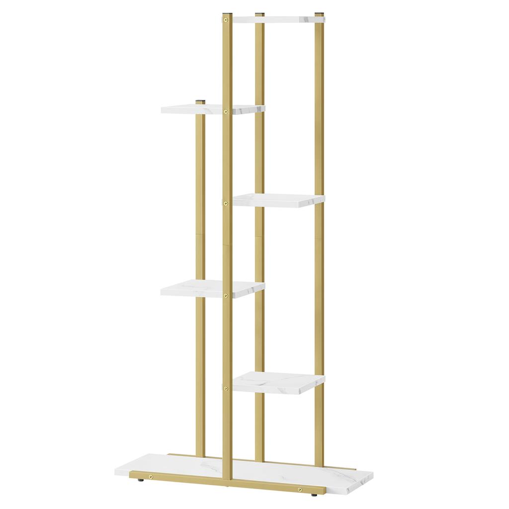 6-Shelf Flower Stand - Marble / Gold Legs