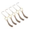 5 Pcs Star Tassel Hanging Ornament Elegant Wood Beads Jute Rope Tassel Decoration