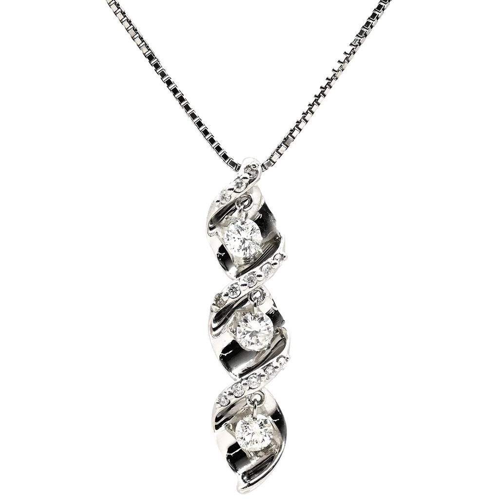 NON BRAND - Trilogy Diamond PendantNecklace K18WG/diamond Array
