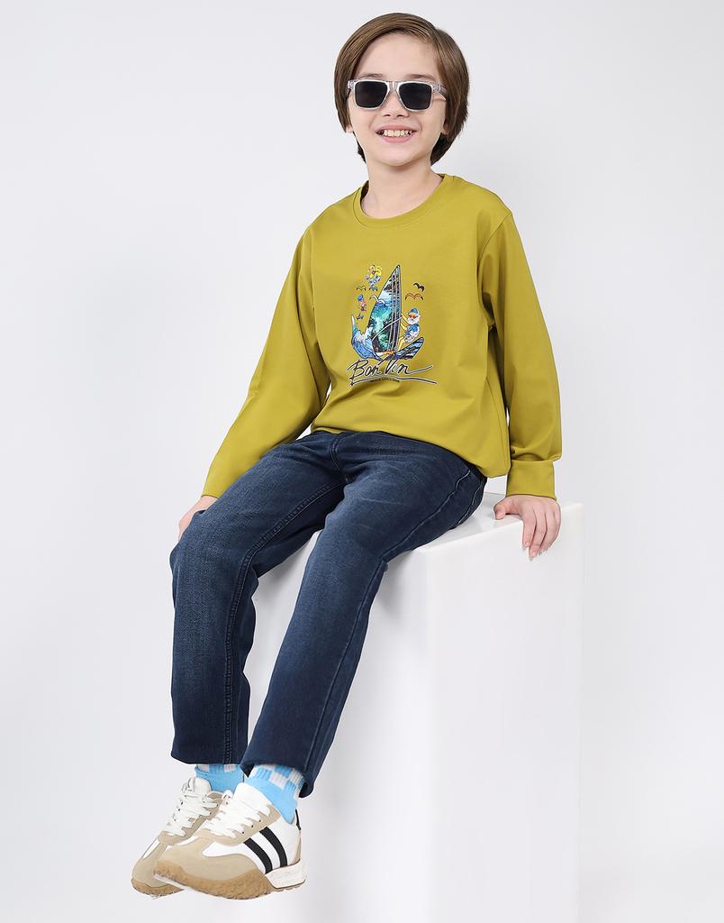 MONTE CARLO Boy's Round Neck Full Sleeve T-Shirt