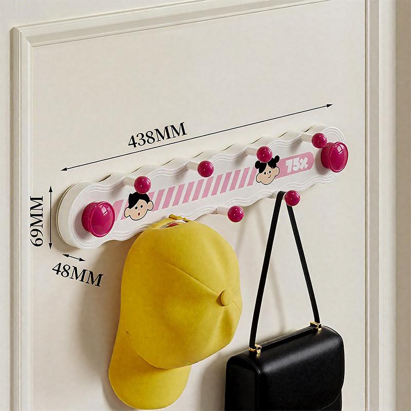 No Drill Suction Cup Row Hooks Rotatable Wall Hanging Rack Cute Decorative Hook Heavy Duty For Bathroom Bedroom Door Organizer