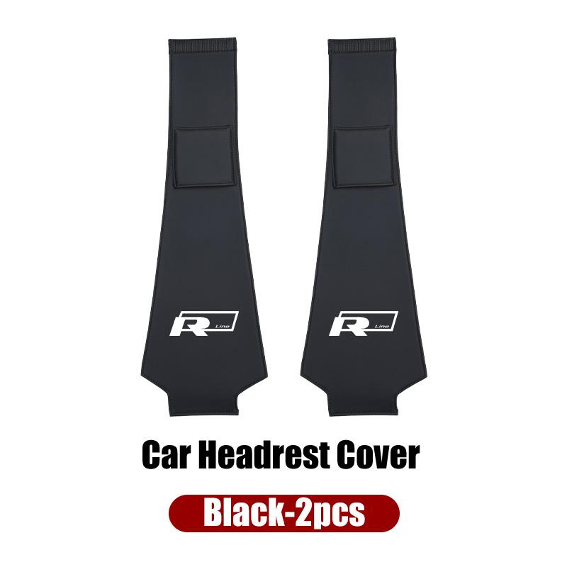 Car Leather Headrest Protective Cover Storage Bag For Volkswagen VW R Tiguan CC Jetta Polo Golf Passat T-ROC AY5