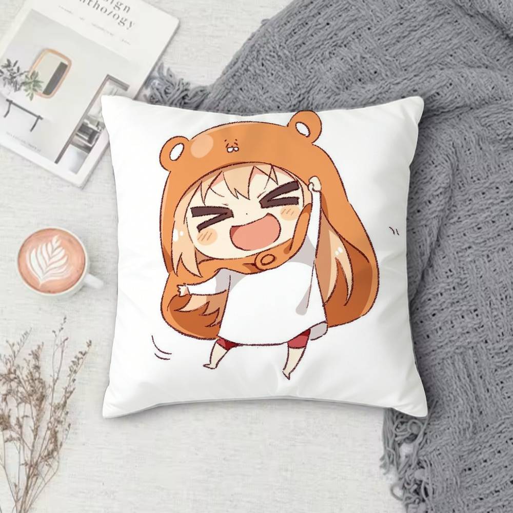 HHimouto umaru chan Doublesided Printed Square Decorative Cushion Cover for Sofa Living Room Home Decor