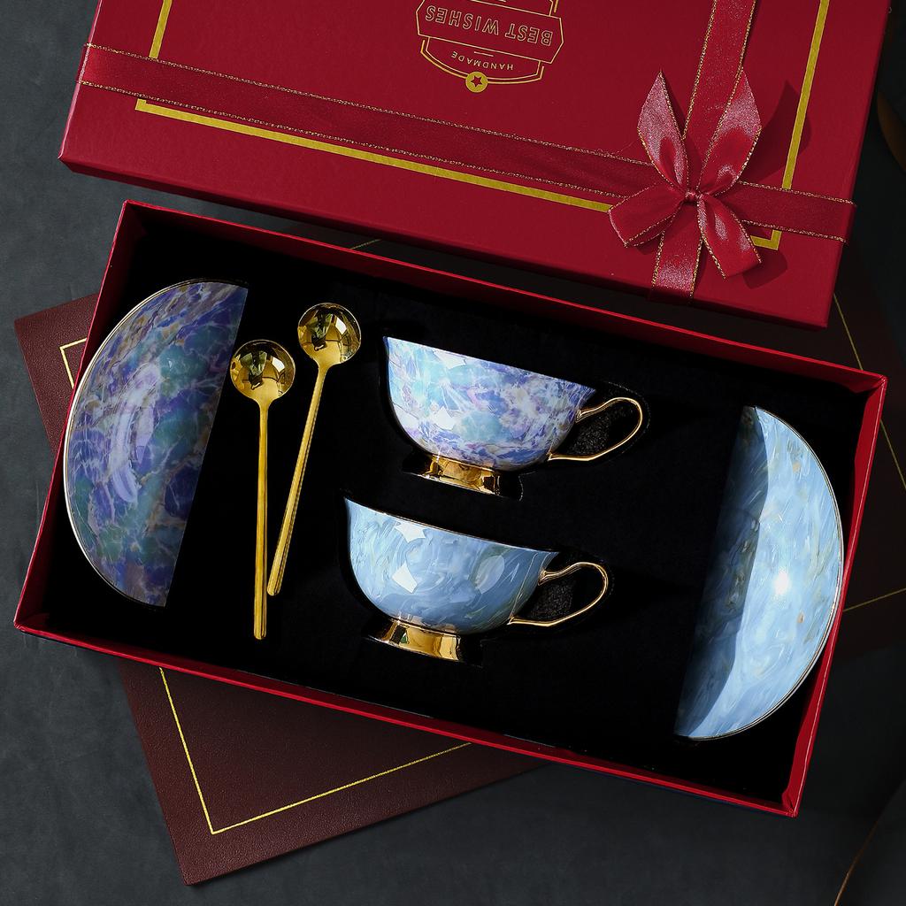 Exquisite And Beautiful Bone China Coffee Cup Set High-End Birthday Gift Light Luxury And High-Value Housewarming Gift Gift Box.