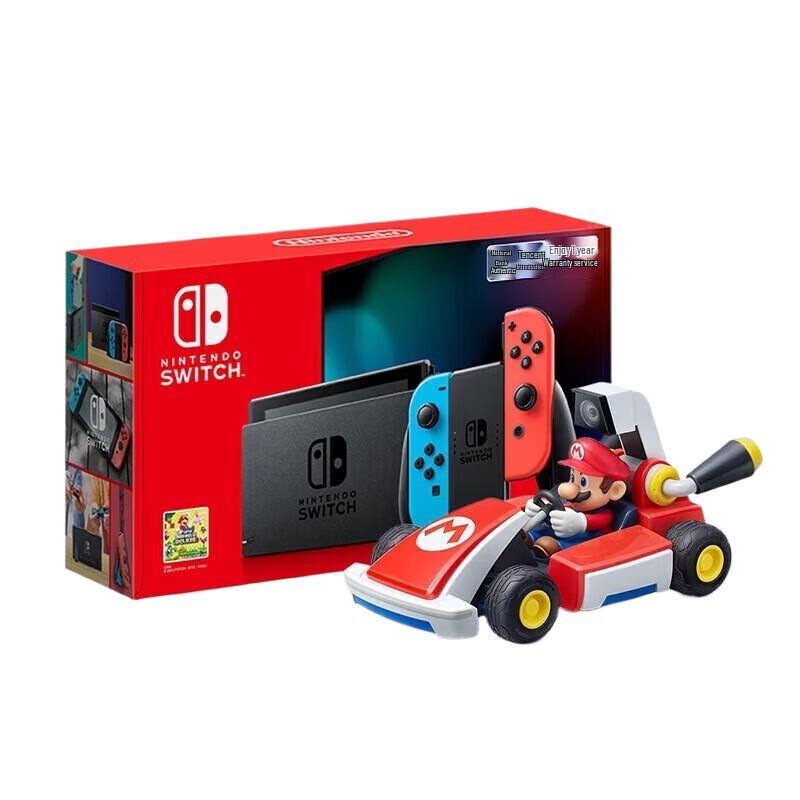 Nintendo Switch Консоль с улучшенной батареей Красный/Синий и Набор Mario Kart Live