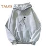 Felpa con cappuccio unisex autunno inverno polsino orlo elastico ampia tasca applicata spessa felpata ampia tinta unita stampata cappuccio coulisse coppia top