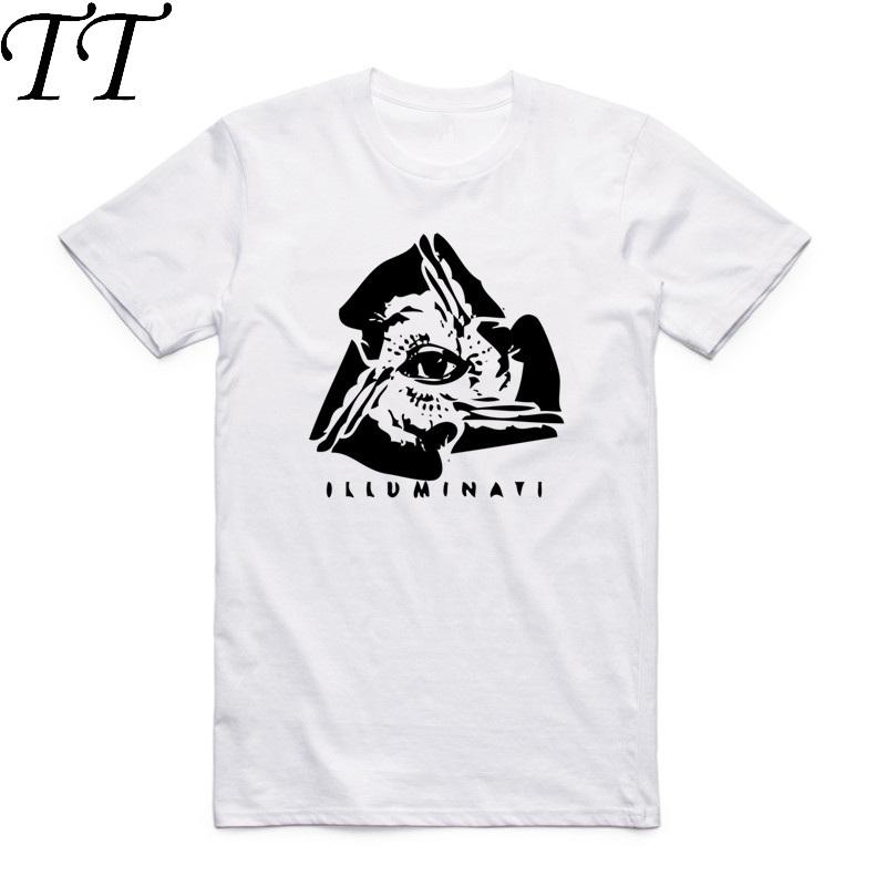 Asian Size Men Women Printing Illuminati All Seeing Eye T-shirt Summer O-Neck Short Sleeves Don t Trust Anyone T-shirt HCP410... S разноцветный