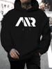 2026 Music Festival Summer New Arrival Unisex Casual Versatile Style Fashion Hoodie with Eye-Catching AR Letter Print, Avant-Garde Design, Letter Gra