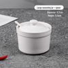 Chixing Pure White Ceramic Steaming Bowl with Lid