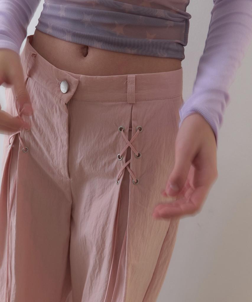 Geuliteu Hazy Eyelet Pintuck Pants_Hazy Pants_Pink