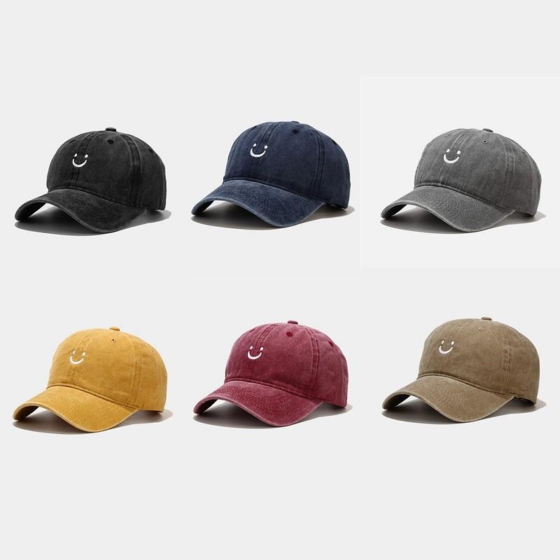 Emoji Face Washable Cotton Baseball Cap With Sun Protection For Casual Men Women