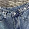 Allmatch Women Wide Blue Light Leg Straight Jeans Slim High Waist Denim Pants Loose Trousers