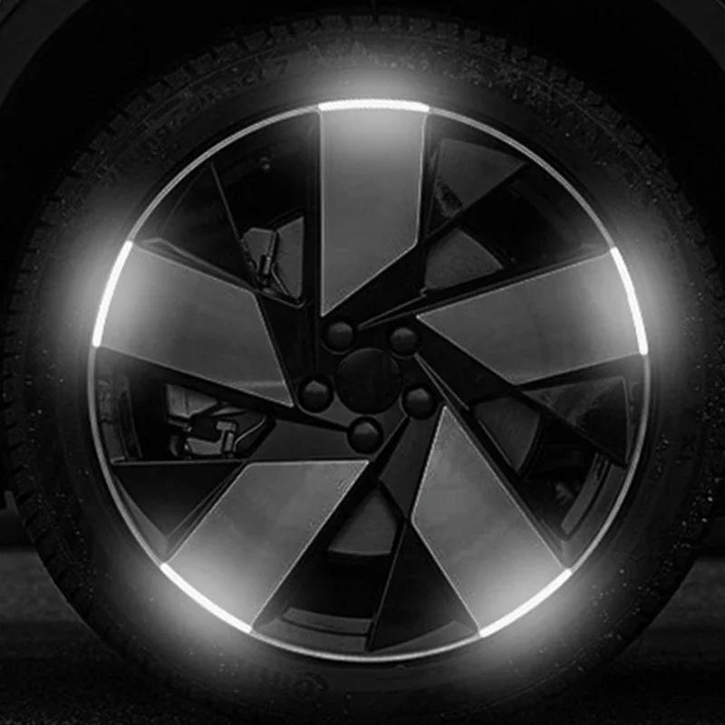 20Pcs Colorful Reflective Strips Car Motorcycle Wheel Hub Stickers Car Styling Decal Sticker Auto Moto Decor Decals Accessories