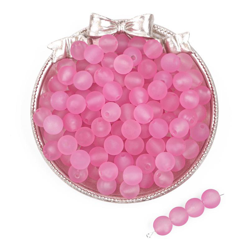 Transparent Frosted Acrylic Round Beads for DIY Jewelry and Beading